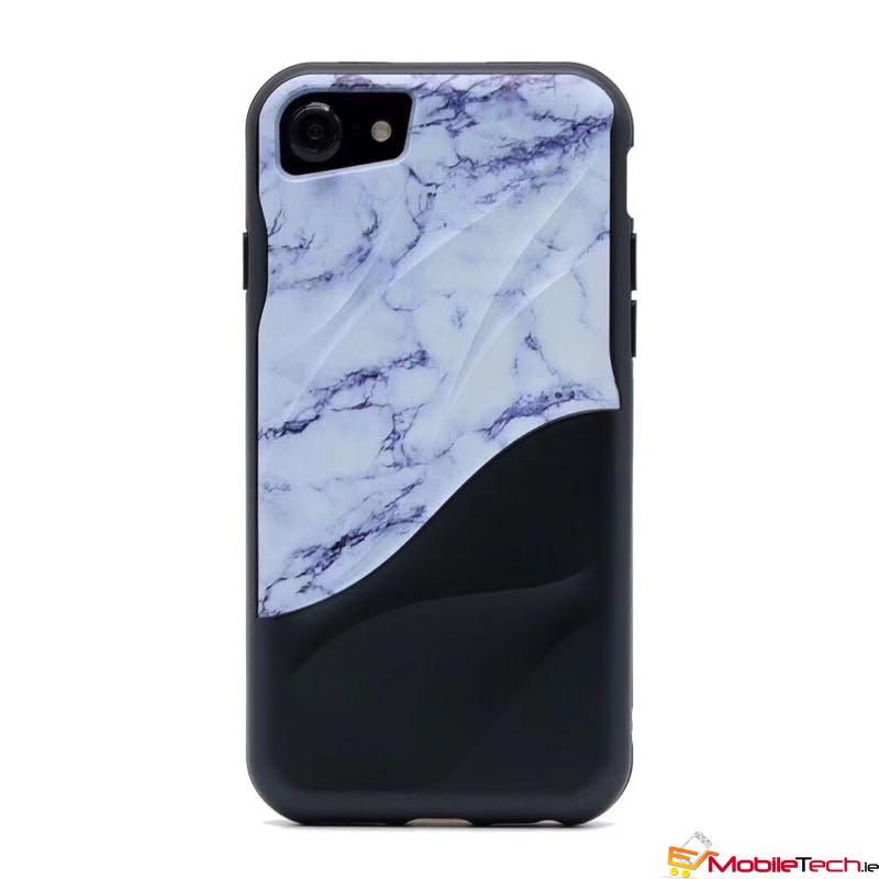 mobiletech-iPhone7-8-Marble-Grain-Cover-Case-Black&White